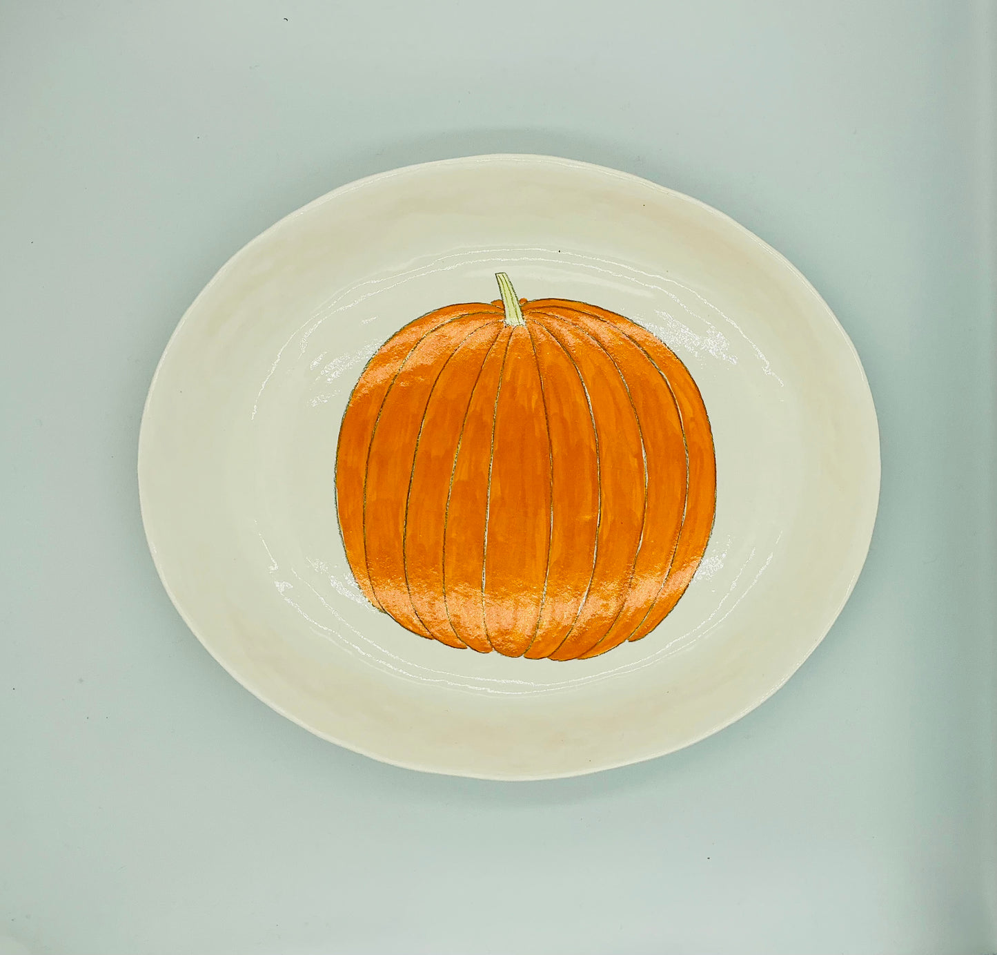 Large Oval Platter - Pumpkin Theme
