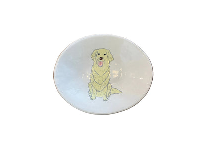 Oval Dog Dish - Golden Retrievers