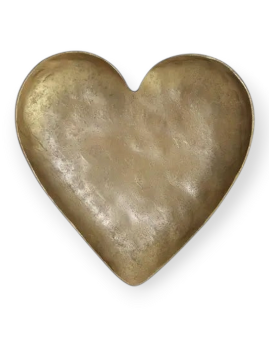 Birdie by Nina Liddle Design heart-shaped tray in copper-plated forged iron with a textured, rustic finish.