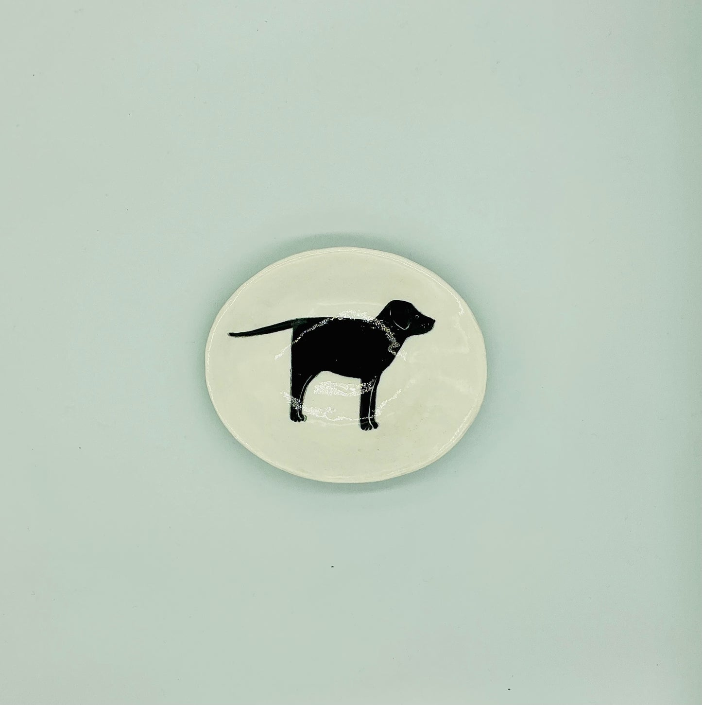 Oval Dog Dish - Labradors