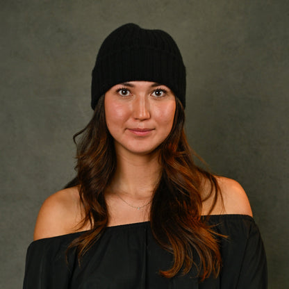 Ribbed Cashmere Beanie