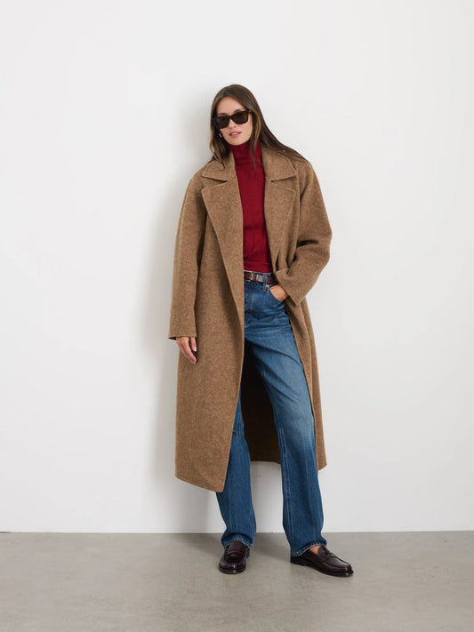Georgia Wrap Coat in Wool Alpaca