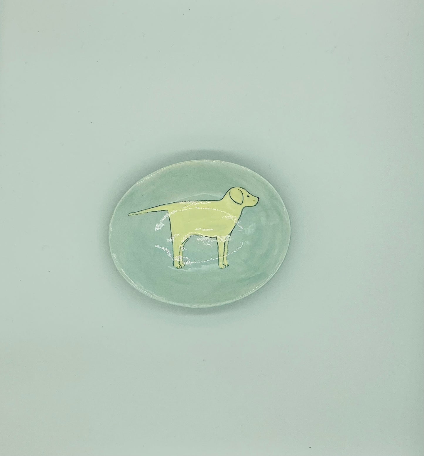 Oval Dog Dish - Labradors