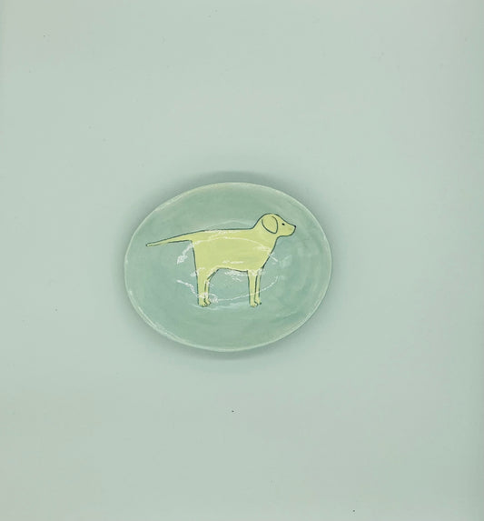 Oval Dog Dish - Labradors