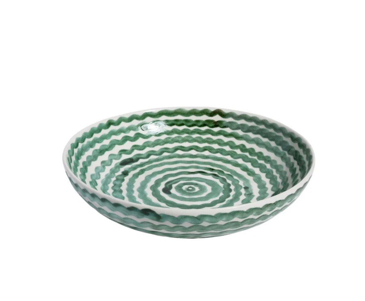 Green Squiggle Serving Bowl