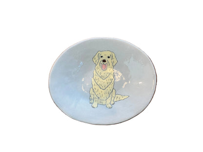 Oval Dog Dish - Golden Retrievers