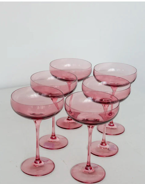 Estelle Colored Champagne Coupe Stemware - Set of 6