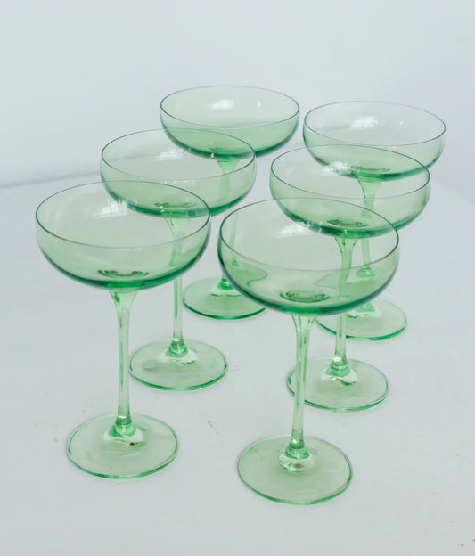 Estelle Colored Champagne Coupe Stemware - Set of 6