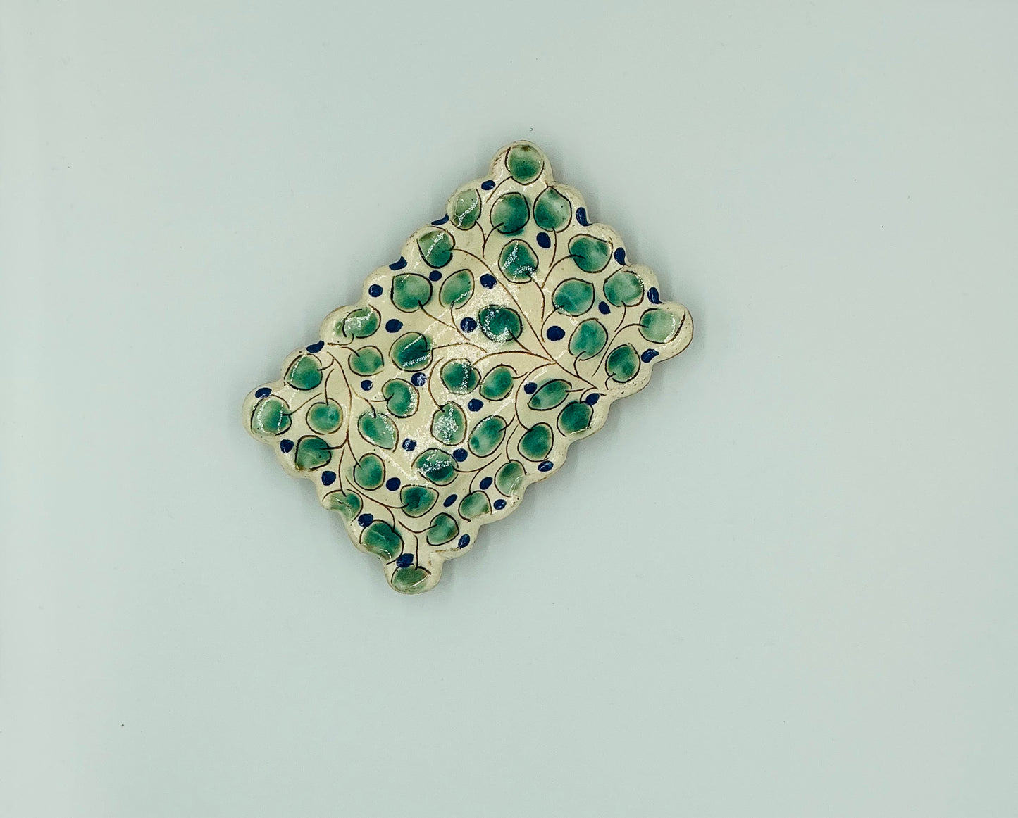 Scalloped Cherry Ceramic Dish