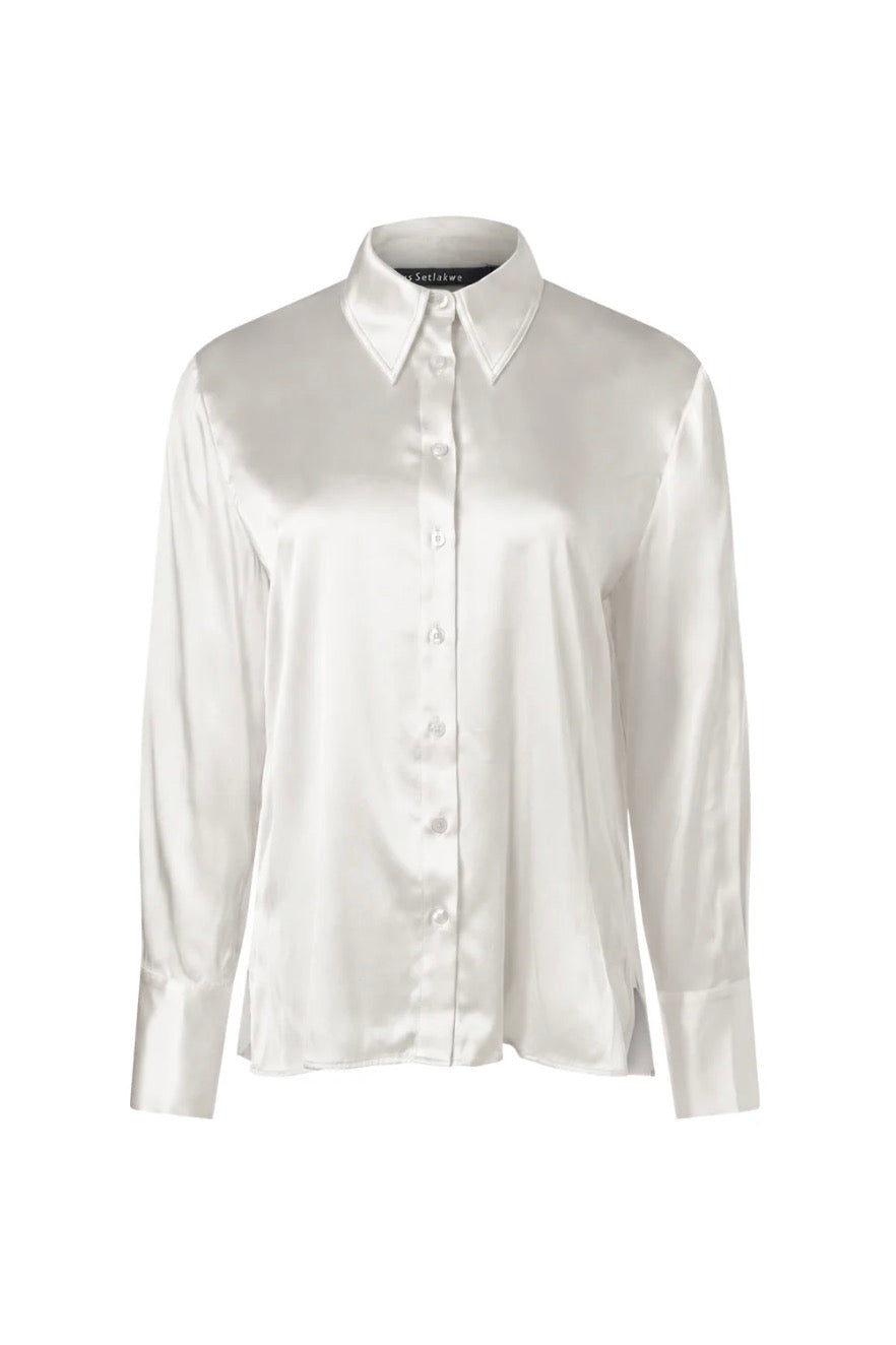 Button Down Classic Silk Blouse