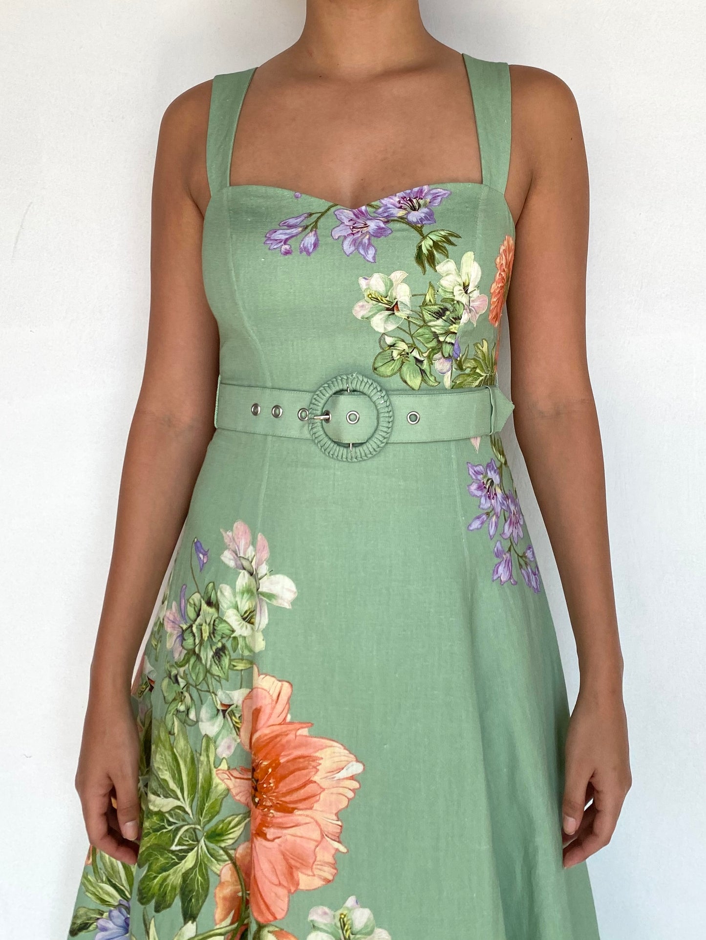 MIDI DRESS WITH BUCKLE BELT