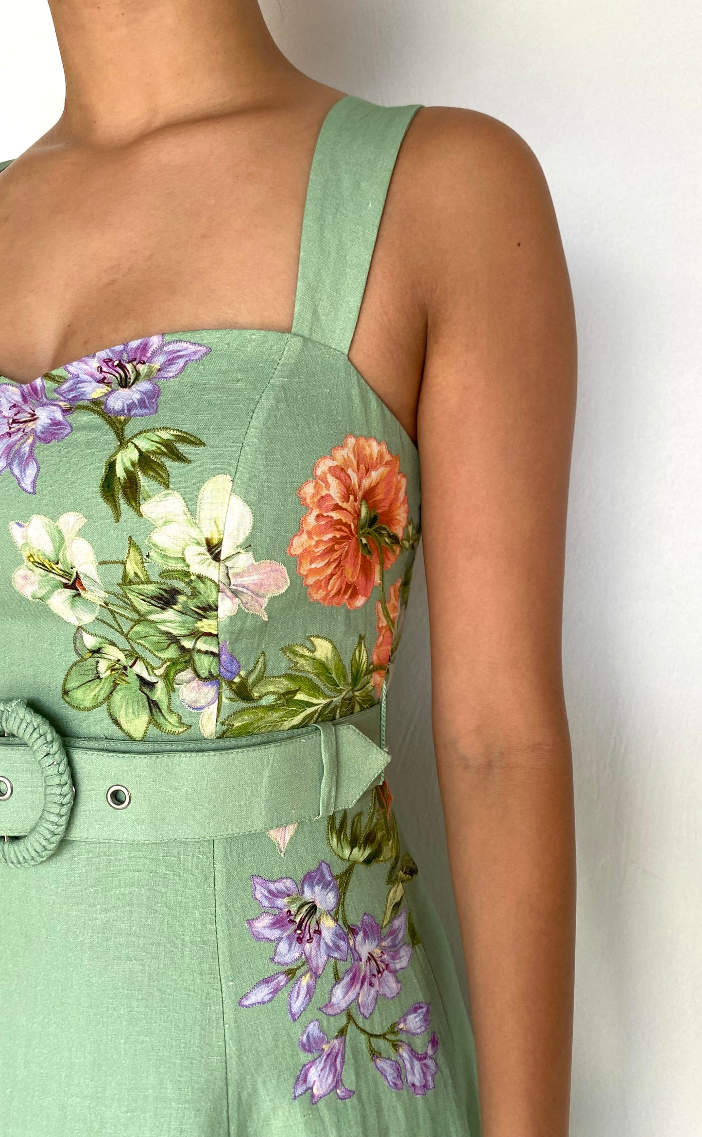 MIDI DRESS WITH BUCKLE BELT