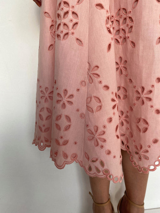 BOAT NECK MIDI DRESS WITH BUCKLE BELT