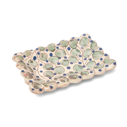 Scalloped Cherry Ceramic Dish