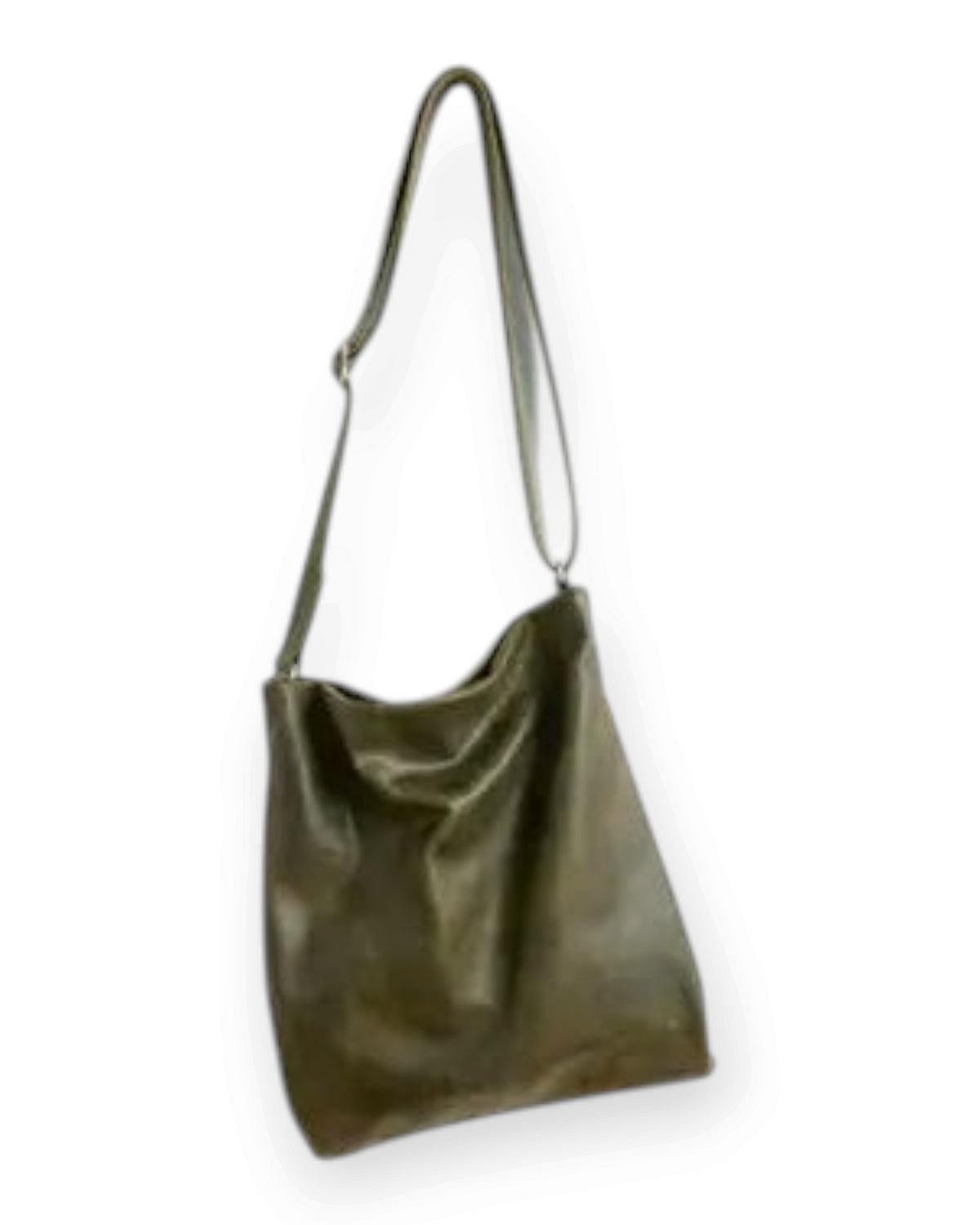 Birdie by Nina Liddle Design Olivia olive green leather crossbody bag with an adjustable strap.