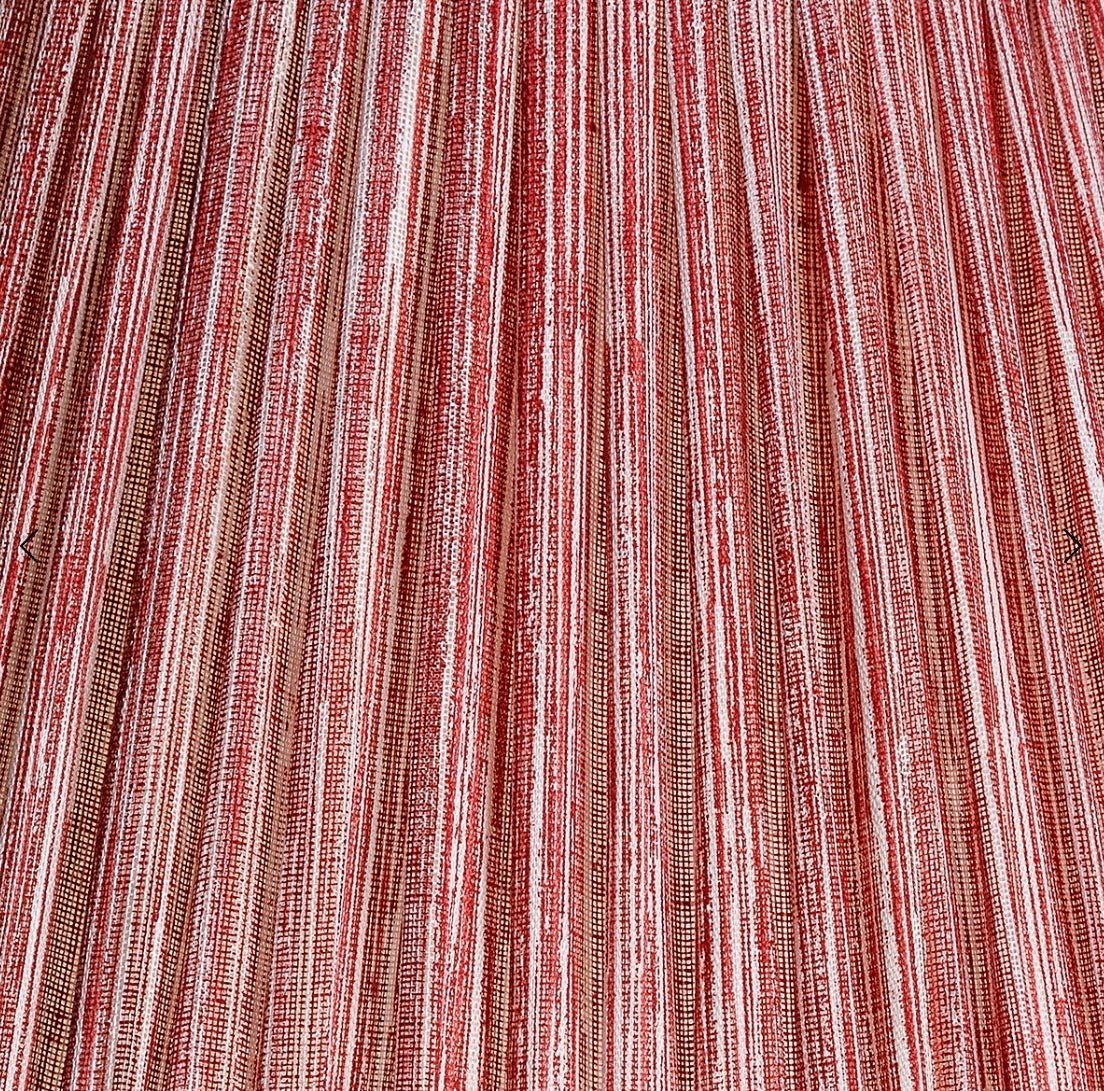 Red Strie Round Lampshade