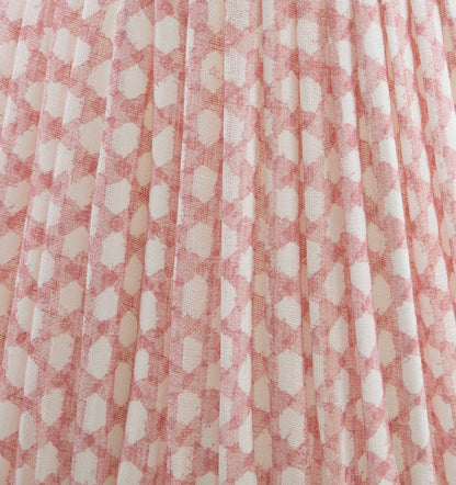 Pink Wicker Round Lampshade
