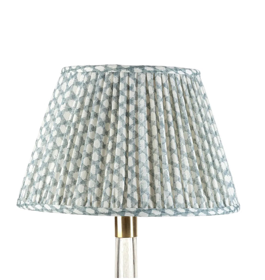Light Blue Wicker Round Lampshade