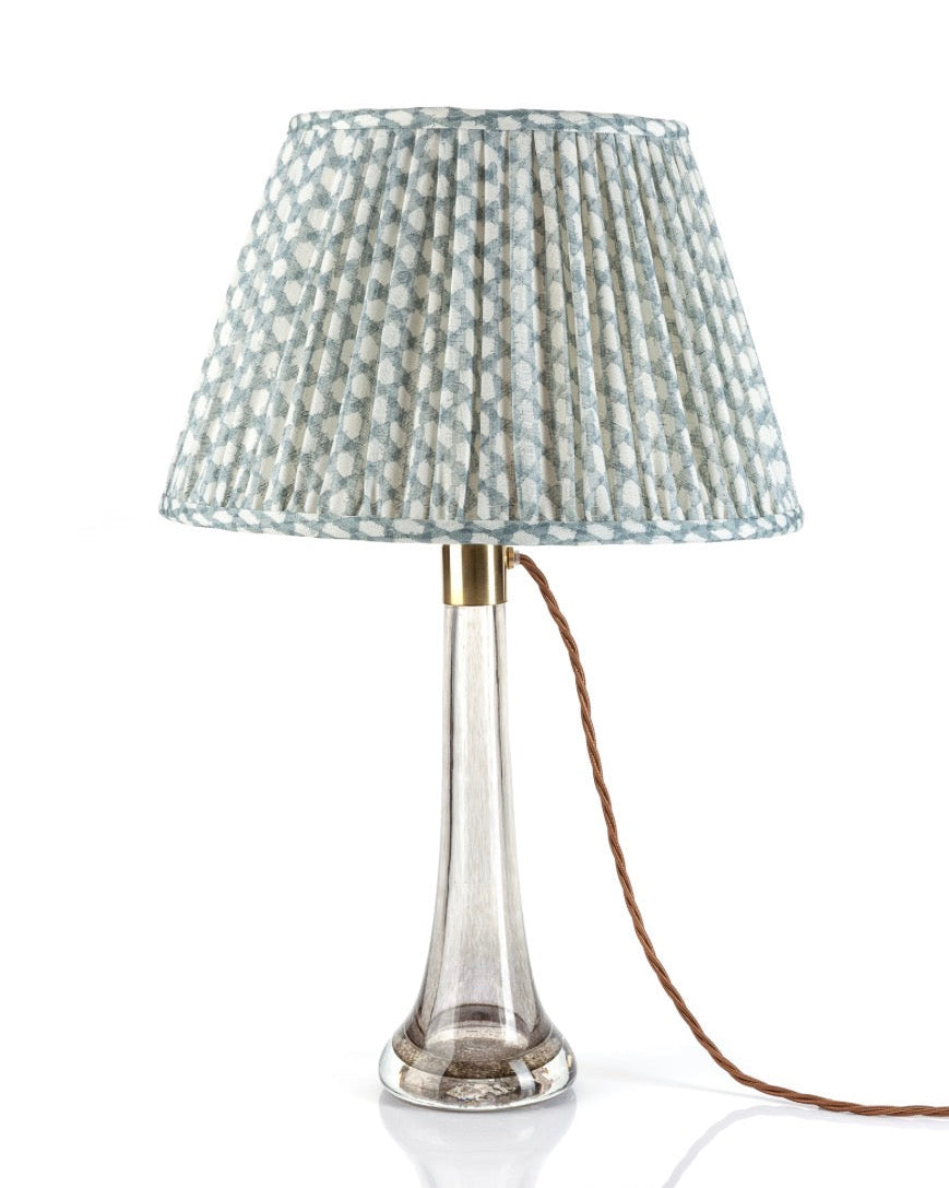 Light Blue Wicker Round Lampshade