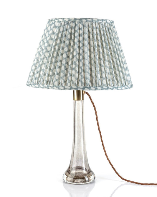 Light Blue Wicker Round Lampshade