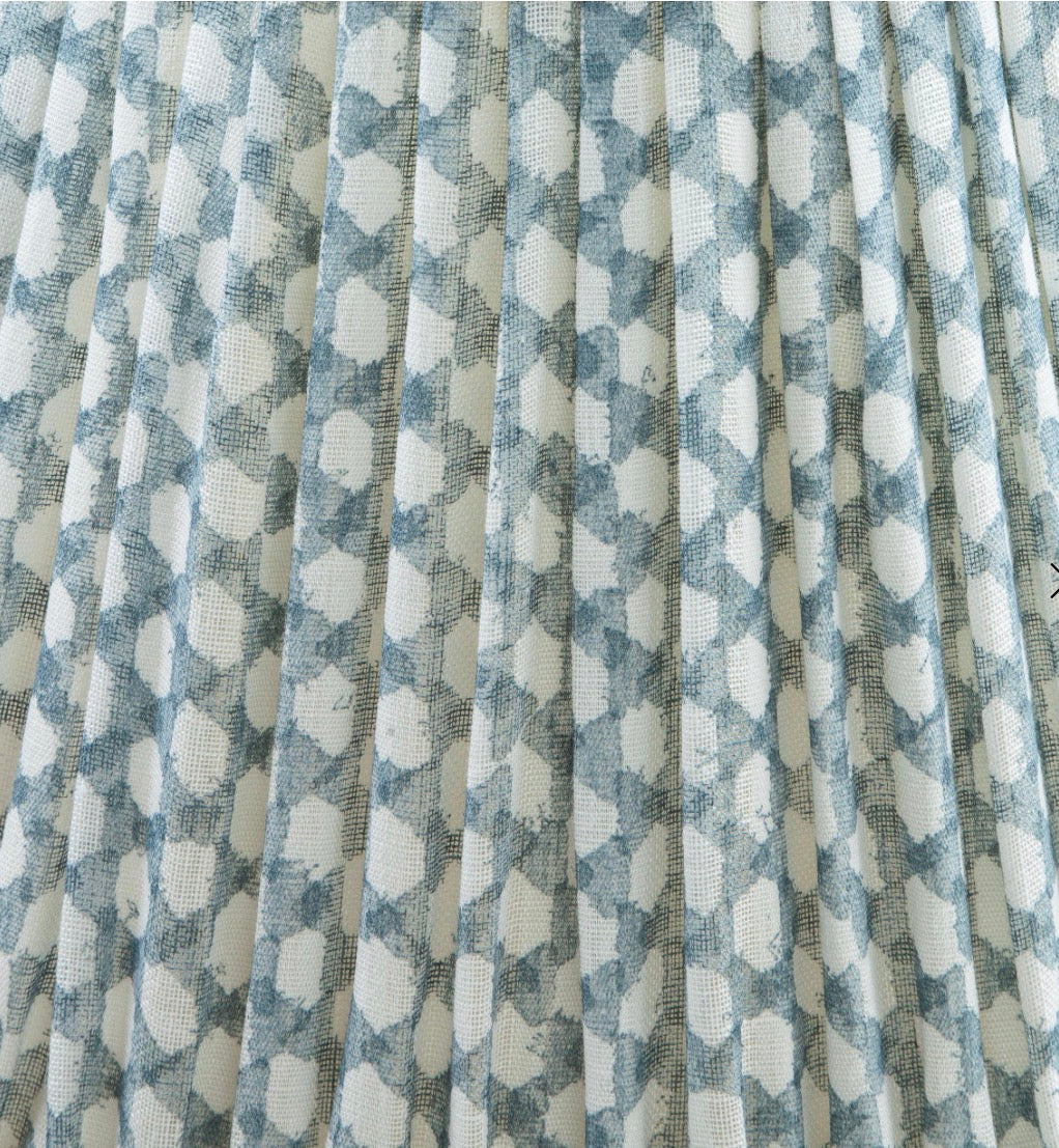 Light Blue Wicker Round Lampshade