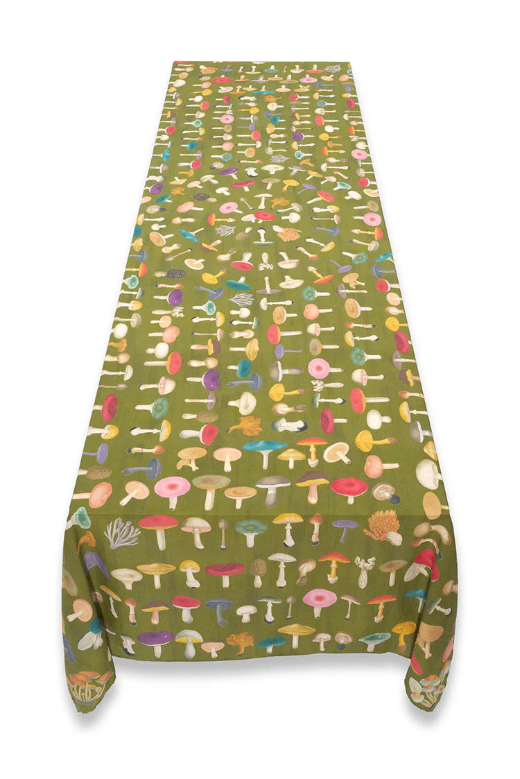 “Green Fungi” Rectangular Tablecloth