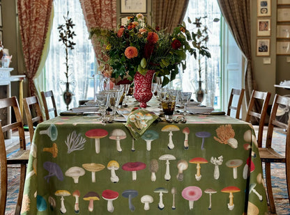 “Green Fungi” Rectangular Tablecloth
