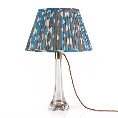 Blue & Neutral Whittle Round Lampshade