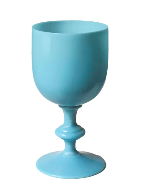 Vintage Portieux Vallerysthal Blue Opaline Glass - set