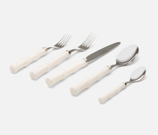 Montecito Ivory Acrylic Flatware 5 Piece Set
