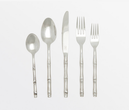 Liliana Polished Silver Flatware 5 Piece Set