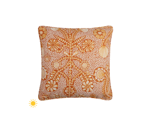 Orange Shell Grotto Outdoor Cushion
