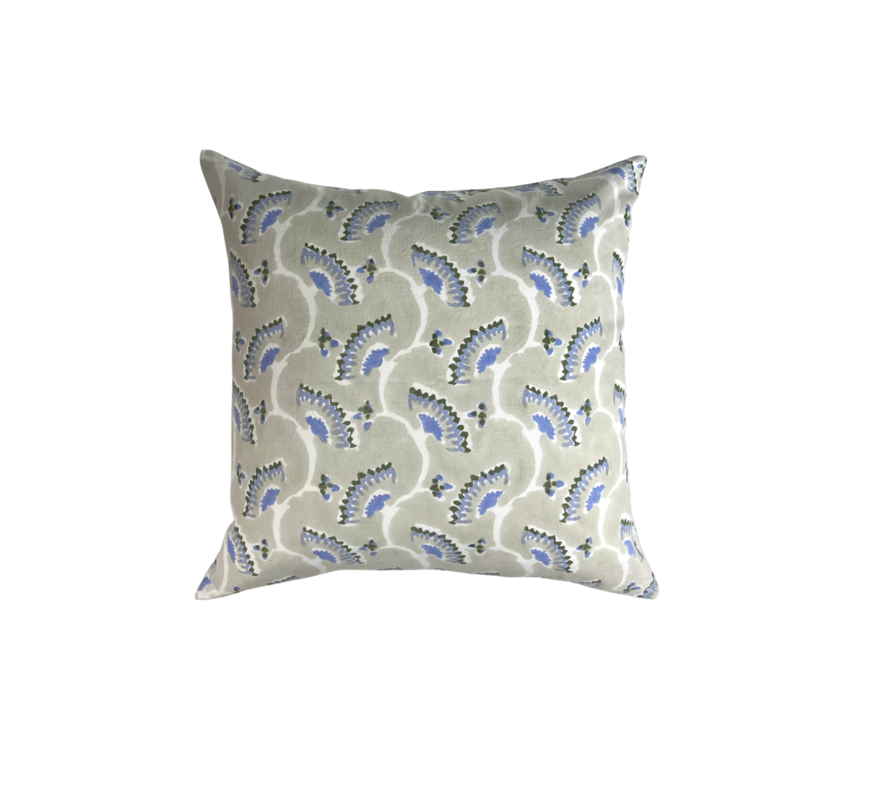 Nara Block Printed Hydrangea Pillow
