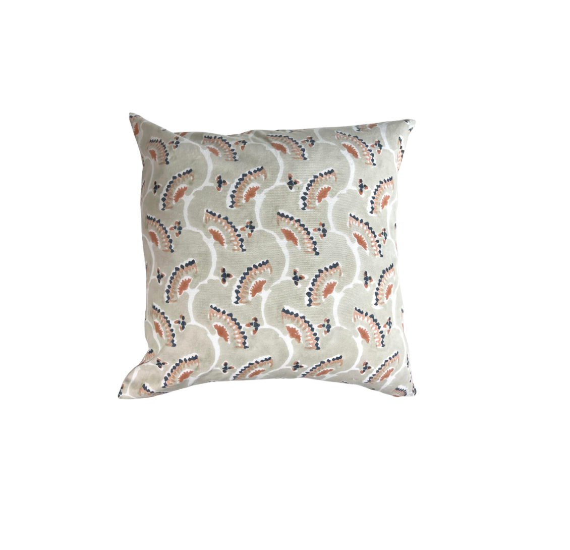 Nara Block Printed Melon Pillow
