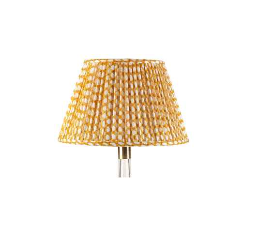 Yellow Wicker Round Lampshade