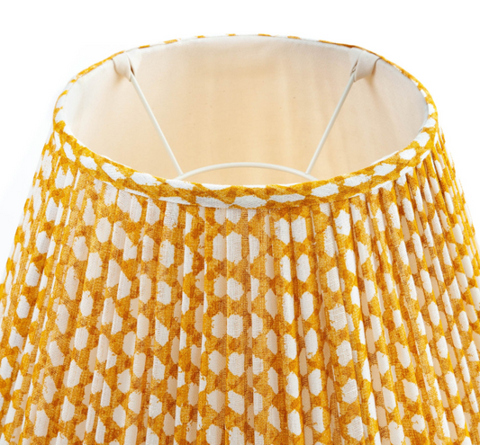 Yellow Wicker Round Lampshade