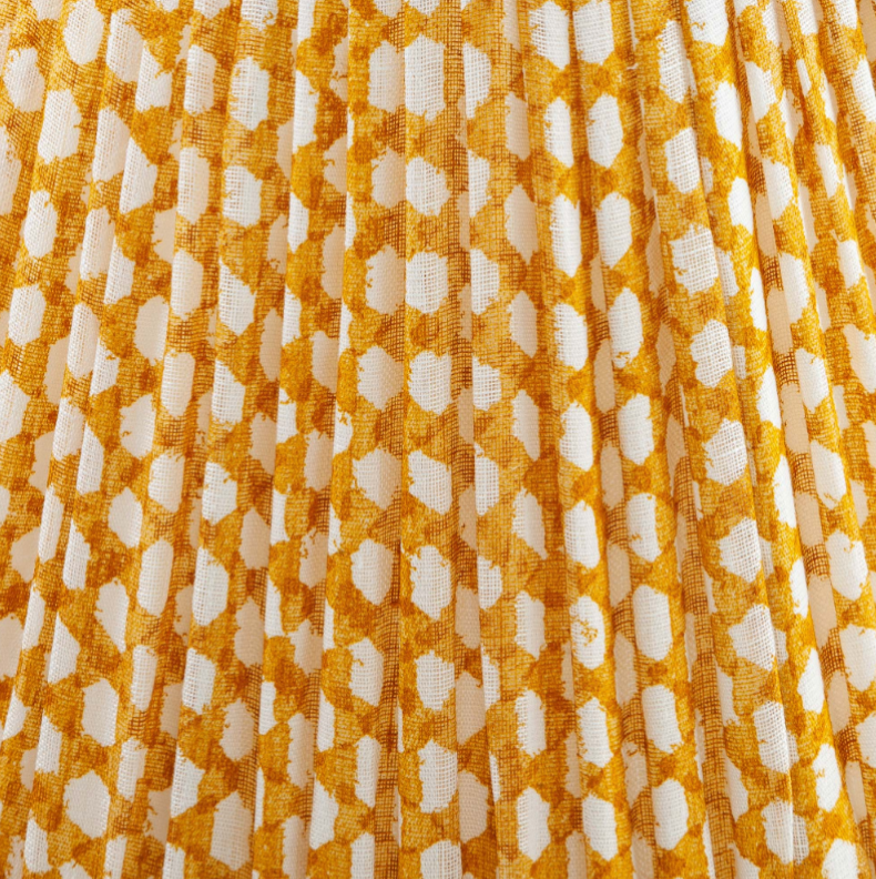 Yellow Wicker Round Lampshade