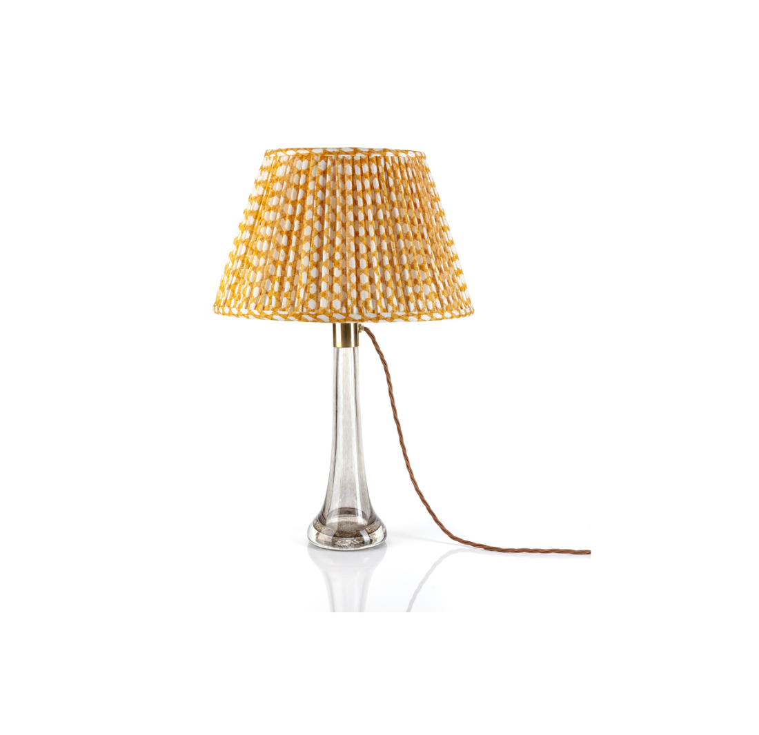 Yellow Wicker Round Lampshade