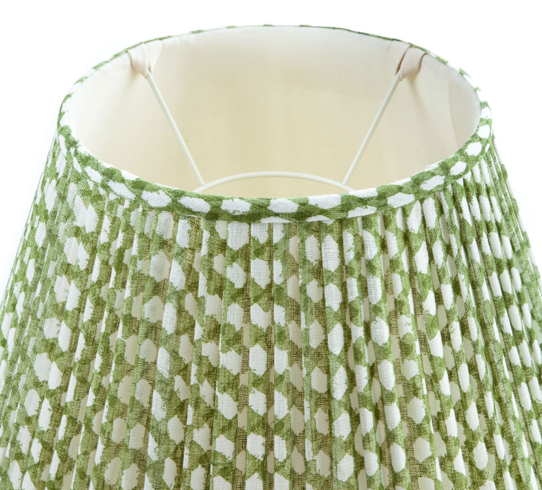 Green Wicker Round Lampshade