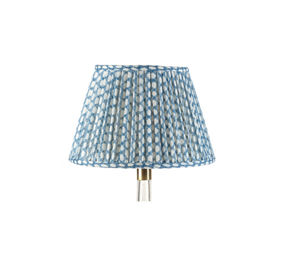 Blue Wicker Round Lampshade