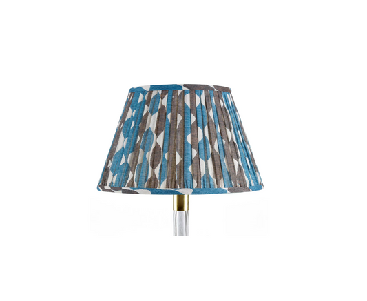 Blue & Neutral Whittle Round Lampshade