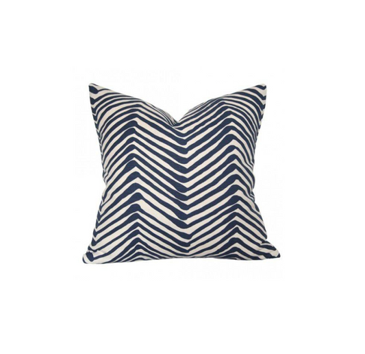 Zig Zag Navy & Ivory Pillow