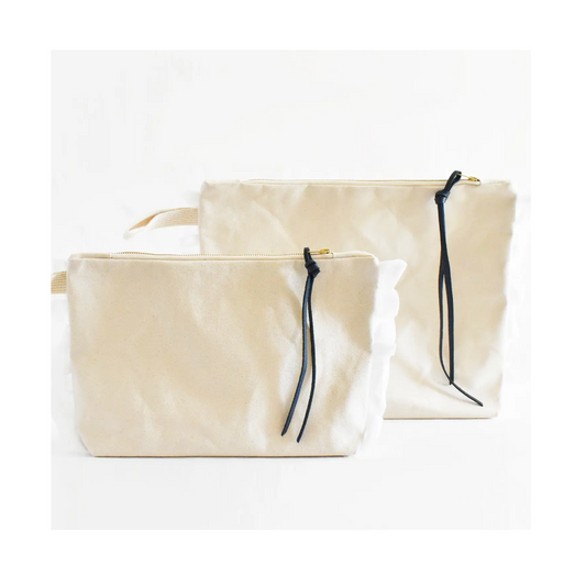 Ruffle Cotton Zipper Pouch