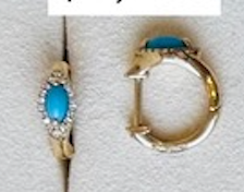 Turquoise & Diamond Evil Eye Huggies