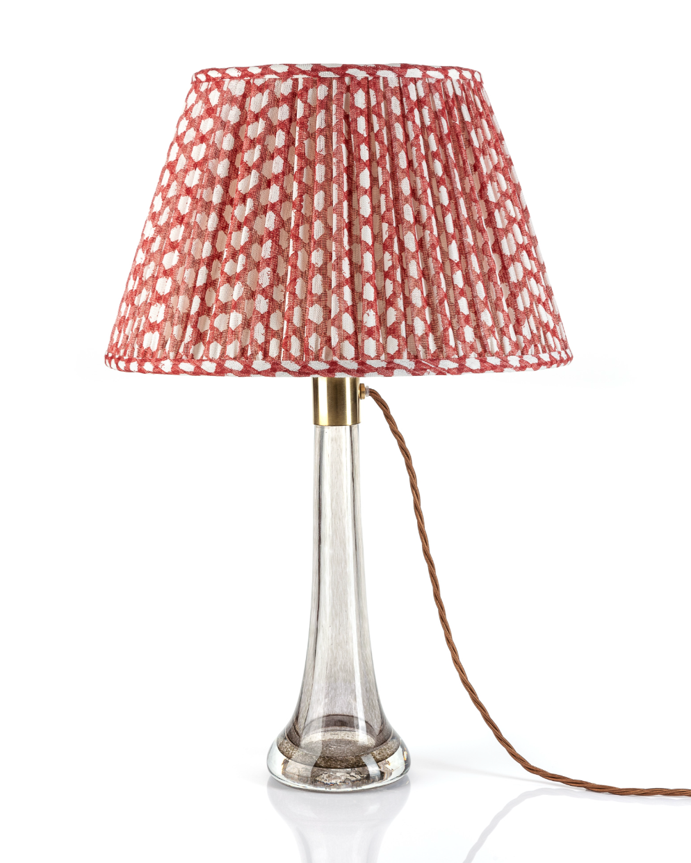 Red Wicker Round Lampshade
