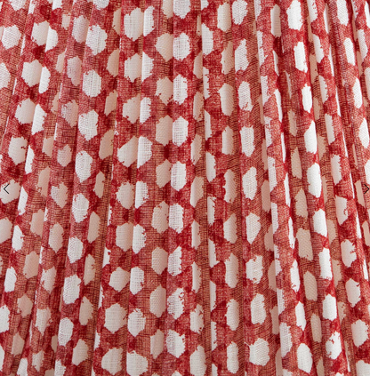 Red Wicker Round Lampshade