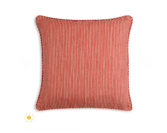 Red Poulton Stripe Pillow Outdoor