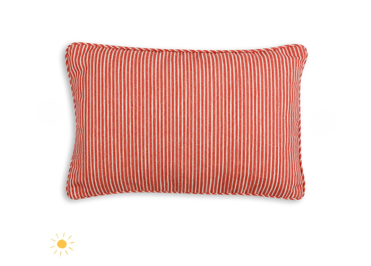 Red Poulton Stripe Pillow Outdoor