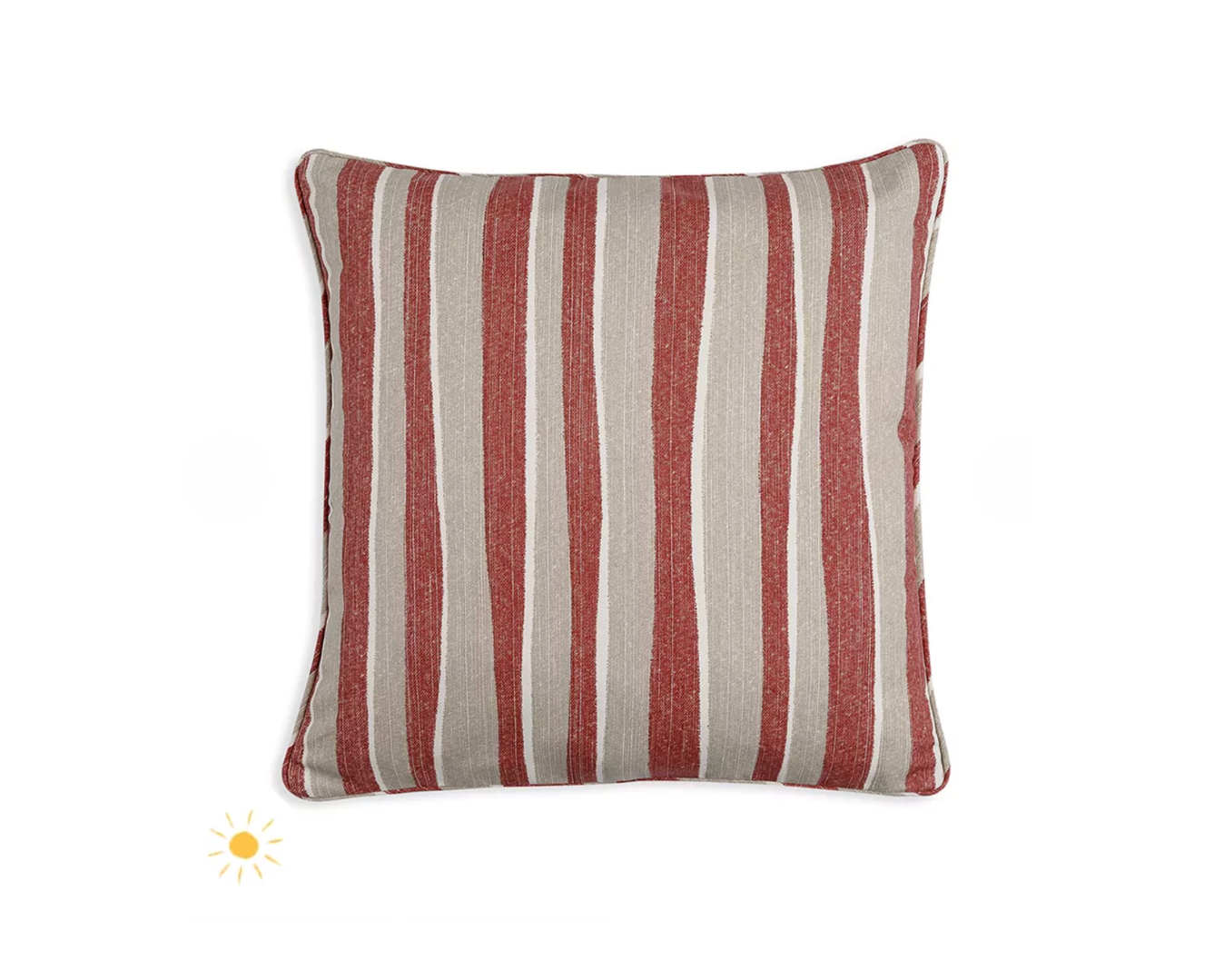 Red and Neutral Orchard Stripe Pillow Outdoor