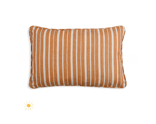 Orange York Stripe Pillow Outdoor